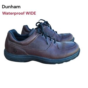 2E Dunham Waterproof Windsor Brown Leather Hike Walk Oxford Sneaker Men 11 WIDE